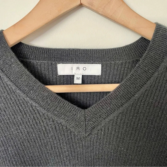 IRO Willy V-Neck Wool Sweater Grey - Picture 7 of 9